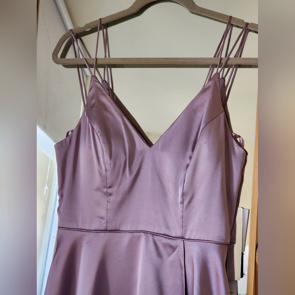 ✨️HOST PICK✨️ Nordstrom Purple Lilac Silk A-line Dress WITH POCKETS - Picture 2 of 4